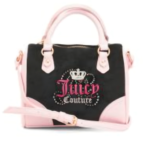 Juicy Couture Handbags - Juicy Couture Black and Light Pink Logo Satchel